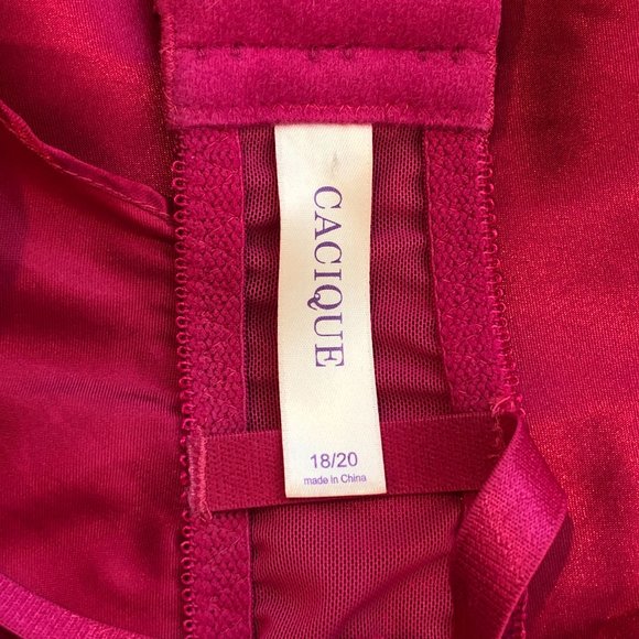 Cacique Lane Bryant Pink Satin Chemise Lingerie Lace Sexy Underwire Size 18/20 - Picture 9 of 9